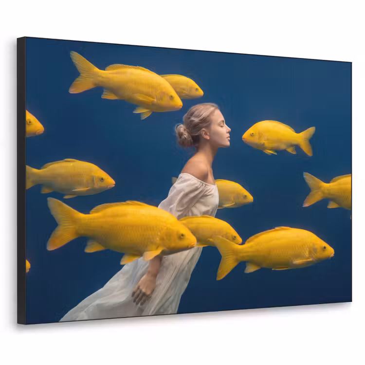 Art Frame - Vrouw - Vis - Water - Natuur - Geel — 1