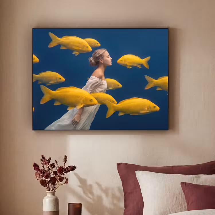 Art Frame - Vrouw - Vis - Water - Natuur - Geel — 2