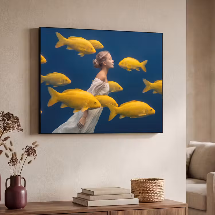 Art Frame - Vrouw - Vis - Water - Natuur - Geel — 4