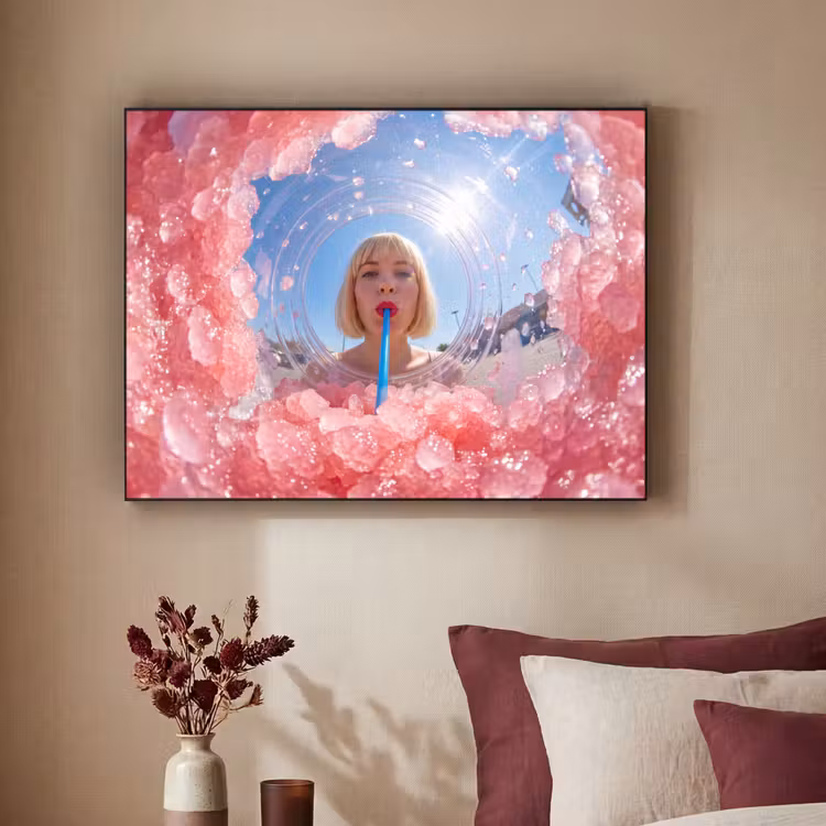 Art Frame - Vrouw - Drank - Zomer - Roze - Blauw — 2
