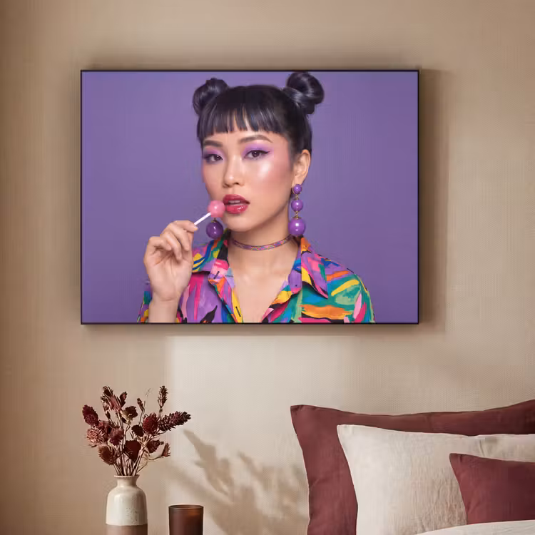 Art Frame - Vrouw - Portret - Make-up - Paars - Levendig — 2