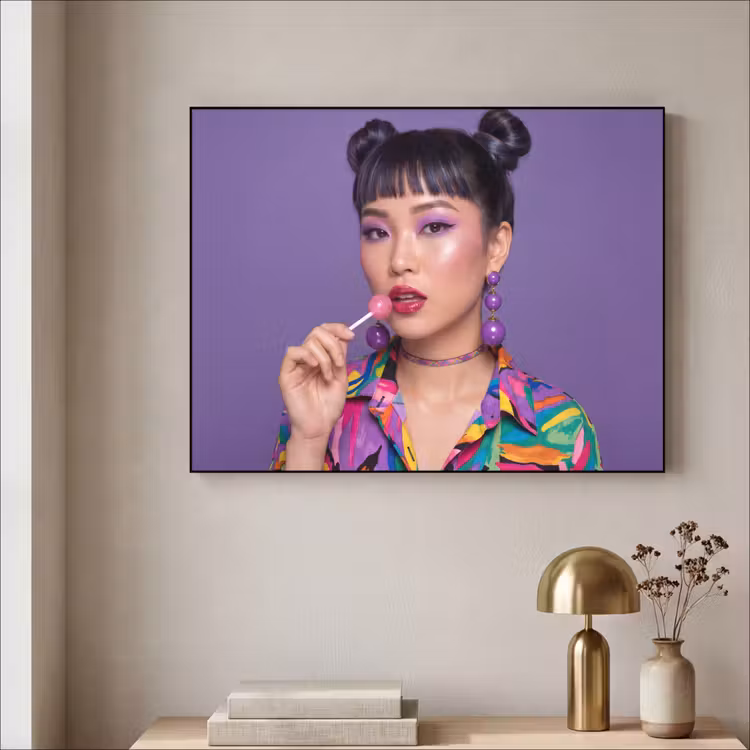 Art Frame - Vrouw - Portret - Make-up - Paars - Levendig — 3