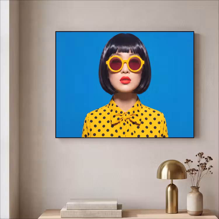 Art Frame - Vrouw - Zonnebril - Pop Art - Portret - Geel — 3