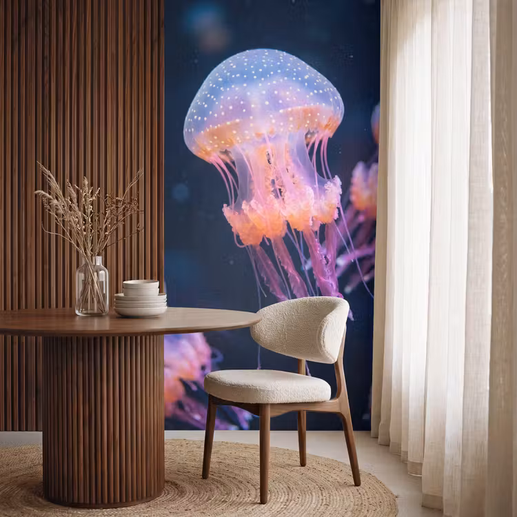 Behang - Dier - Onderwater - Natuur - Roze - Mysterieus — 4