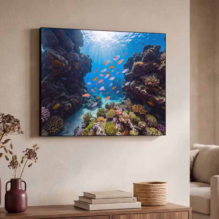 Art Frame - Vis - Koraalrif - Onderwater - Levendig - Blauw — 4