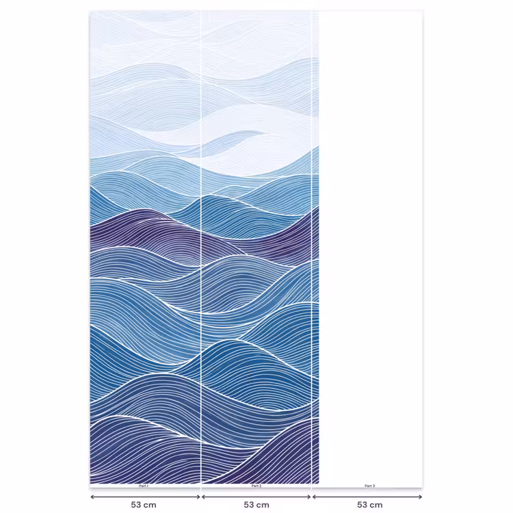 Behang - Abstract - Golven - Patroon - Blauw - Modern — 6