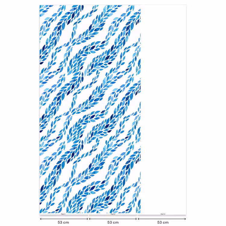 Behang - Bladeren - Aquarel - Patroon - Modern - Blauw — 6