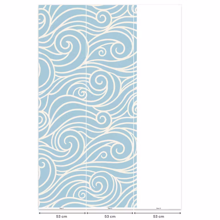 Behang - Golf - Abstract - Natuur - Modern - Blauw — 6