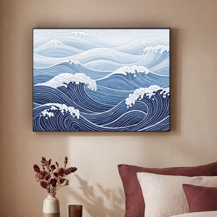 Art Frame - Water - Mozaïek - Landschap - Modern - Blauw — 2