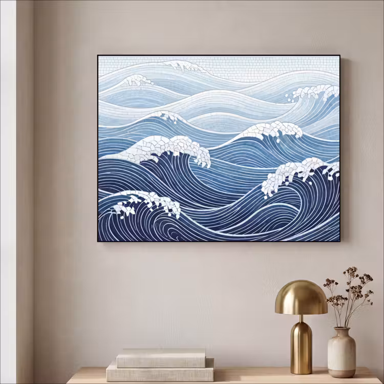 Art Frame - Water - Mozaïek - Landschap - Modern - Blauw — 3
