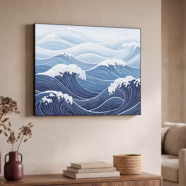 Art Frame - Water - Mozaïek - Landschap - Modern - Blauw — 4