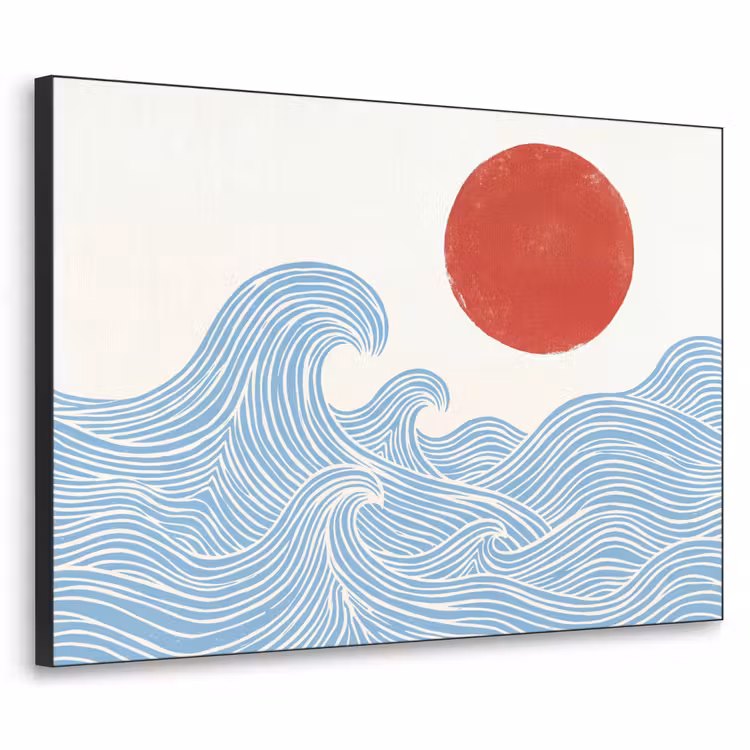 Art Frame - Zon - Golven - Oceaan - Abstract - Rood — 1