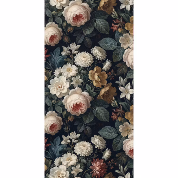 Behang - Bloemen - Boeket - Botanisch - Vintage - Donkere achtergrond — 2