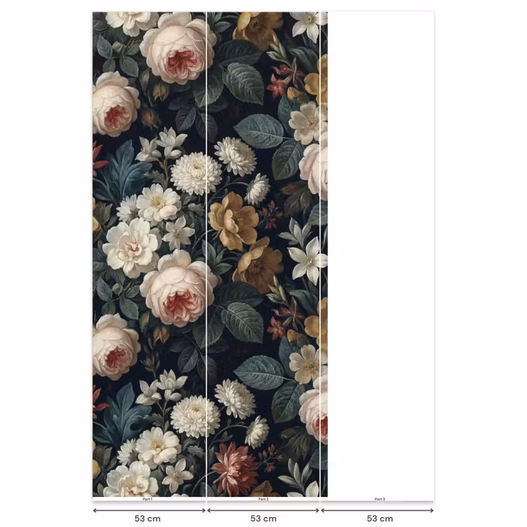 Behang - Bloemen - Boeket - Botanisch - Vintage - Donkere achtergrond — 6