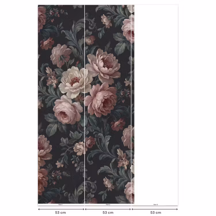 Behang - Bloemen - Patroon - Sierlijk - Roze - Donker — 6