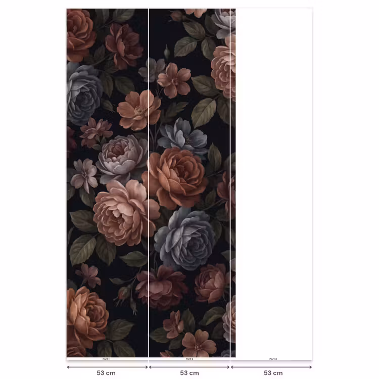 Behang - Bloemen - Patroon - Vintage - Donker - Roze — 6