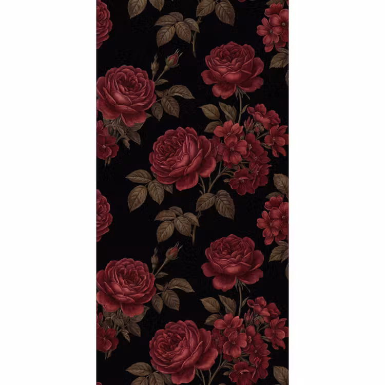 Behang - Bloemen - Roos - Patroon - Klassiek - Rood — 2