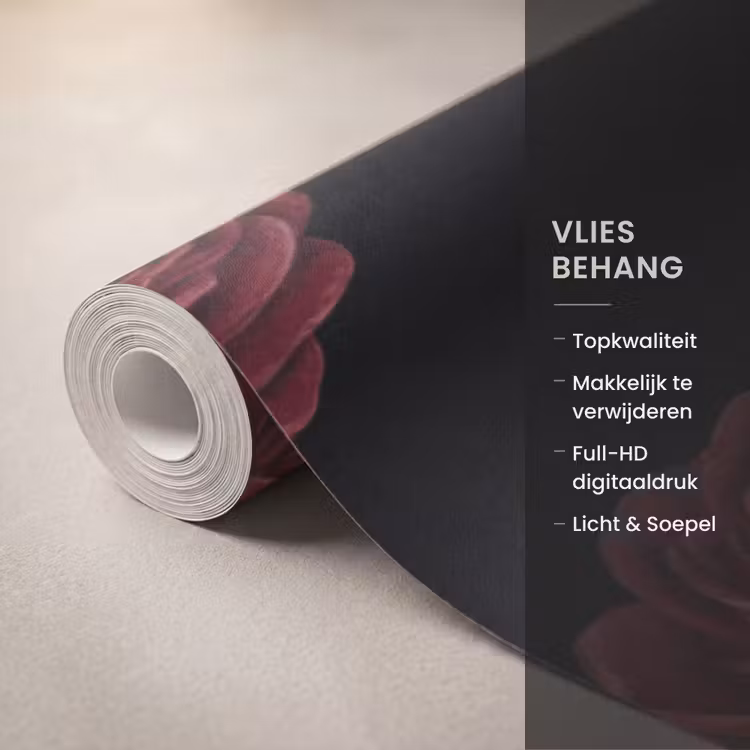 Behang - Bloemen - Roos - Patroon - Klassiek - Rood — 3