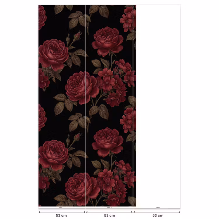 Behang - Bloemen - Roos - Patroon - Klassiek - Rood — 6