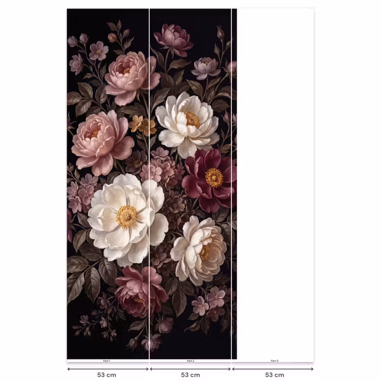 Behang - Bloemen - Boeket - Klassiek - Donker - Rood — 6