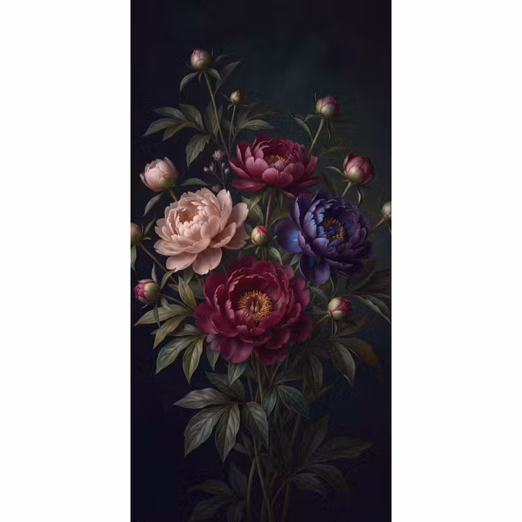 Behang - Bloemen - Boeket - Natuur - Modern - Donker — 2