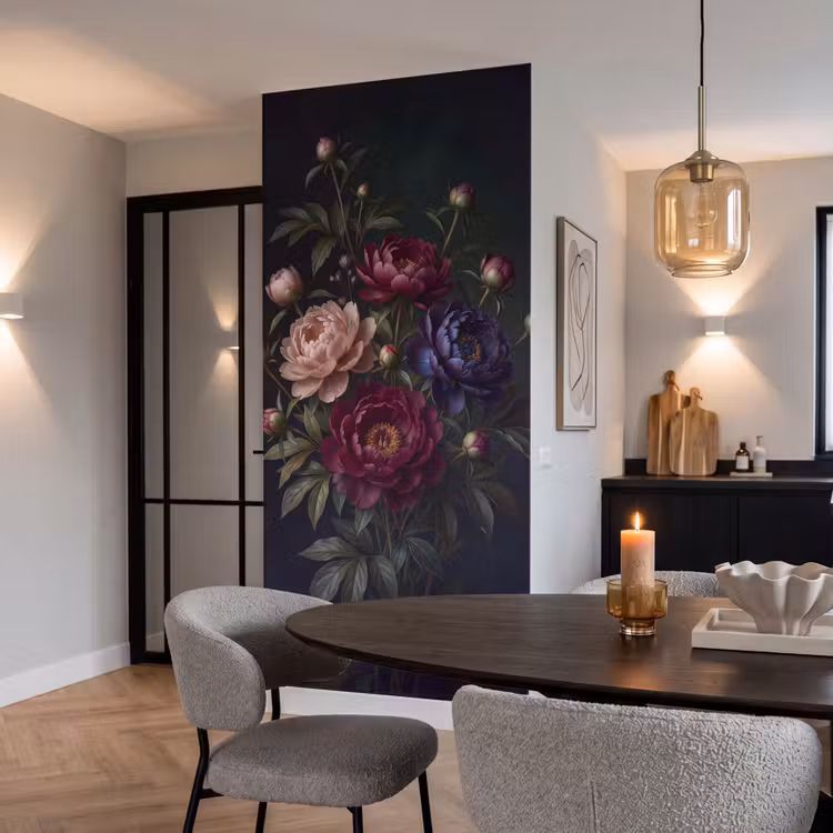Behang - Bloemen - Boeket - Natuur - Modern - Donker — 5