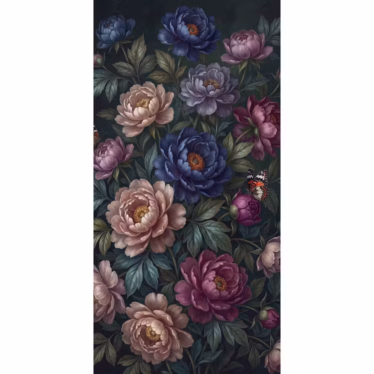 Behang - Bloemen - Vlinder - Natuur - Modern - Paars — 2