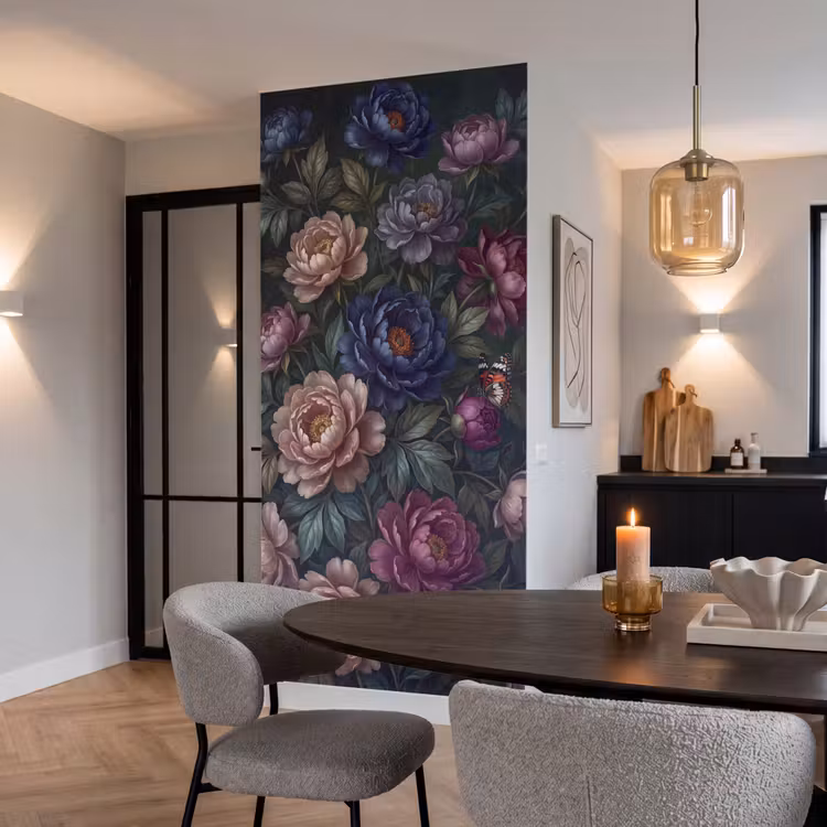 Behang - Bloemen - Vlinder - Natuur - Modern - Paars — 5