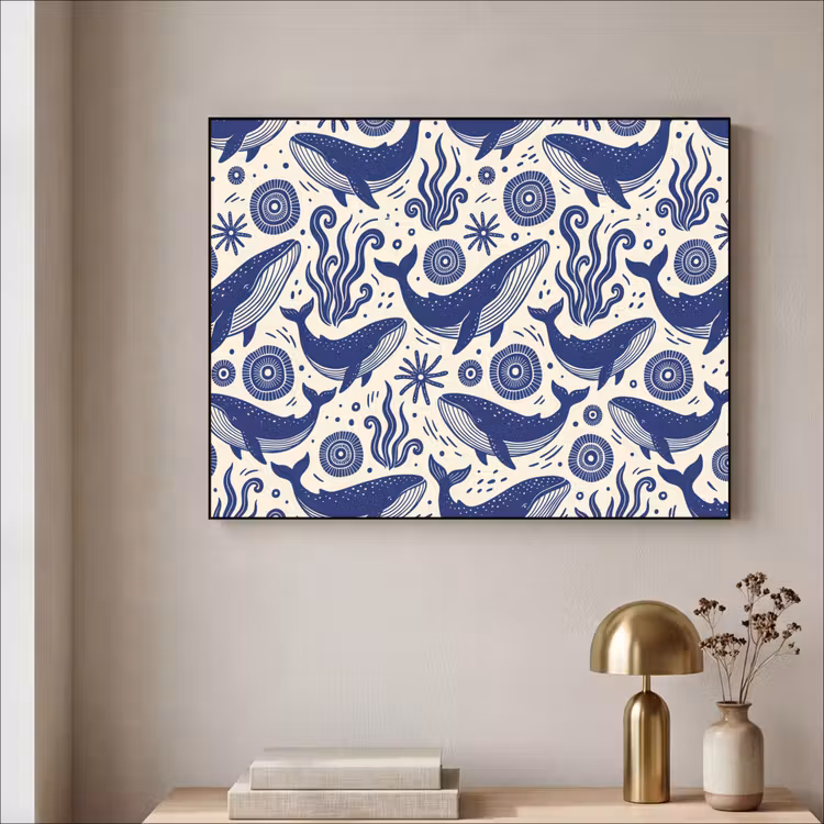 Art Frame - Walvis - Onderwater - Dieren - Abstract - Blauw — 3
