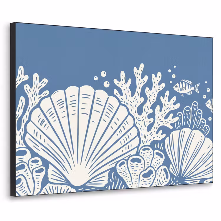 Art Frame - Zeeleven - Koraal - Schelp - Vis - Illustratie - Onderwater — 1