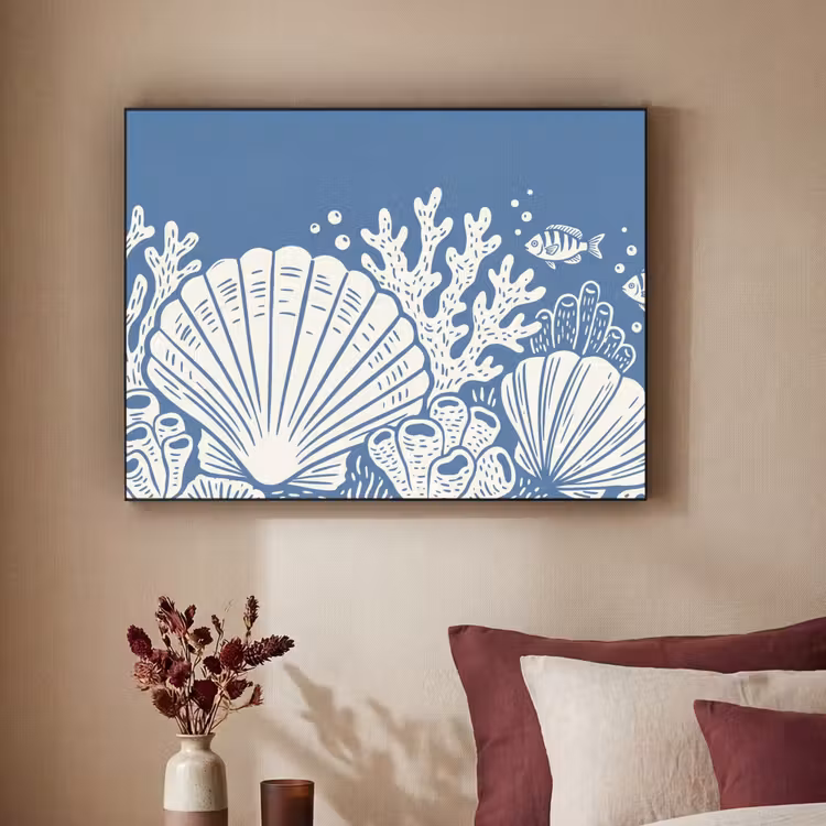 Art Frame - Zeeleven - Koraal - Schelp - Vis - Illustratie - Onderwater — 2