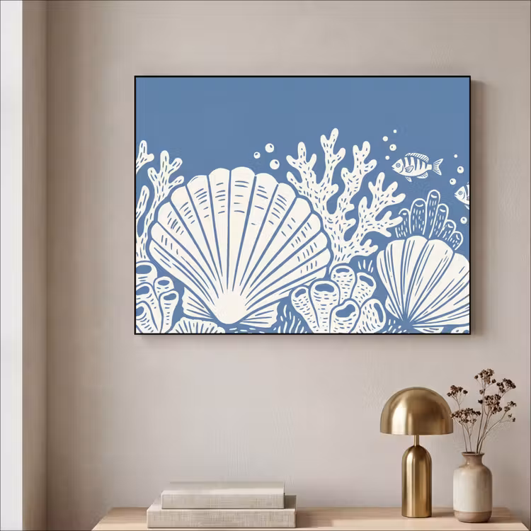Art Frame - Zeeleven - Koraal - Schelp - Vis - Illustratie - Onderwater — 3