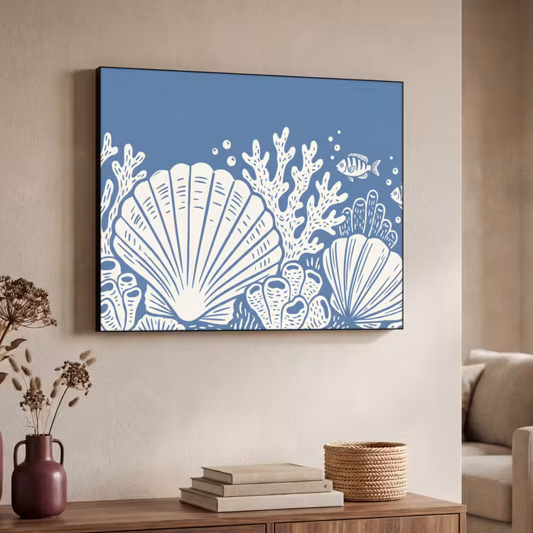 Art Frame - Zeeleven - Koraal - Schelp - Vis - Illustratie - Onderwater — 4