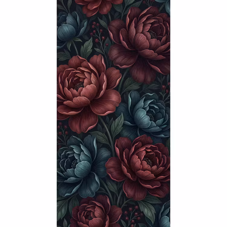 Behang - Bloemen - Patroon - Natuur - Klassiek - Donker — 2