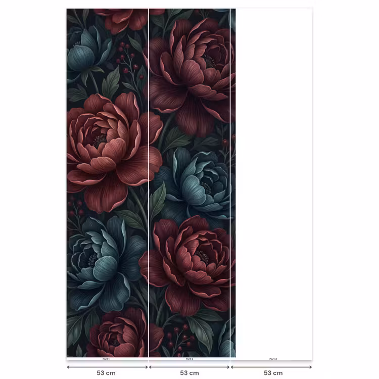 Behang - Bloemen - Patroon - Natuur - Klassiek - Donker — 6