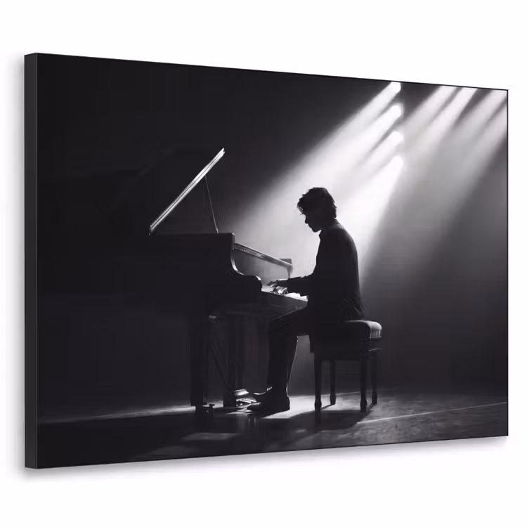 Art Frame - Persoon - Piano - Muziek - Zwart-wit - Podium — 1