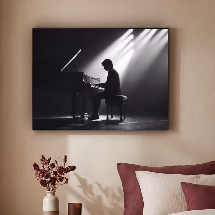Art Frame - Persoon - Piano - Muziek - Zwart-wit - Podium — 2