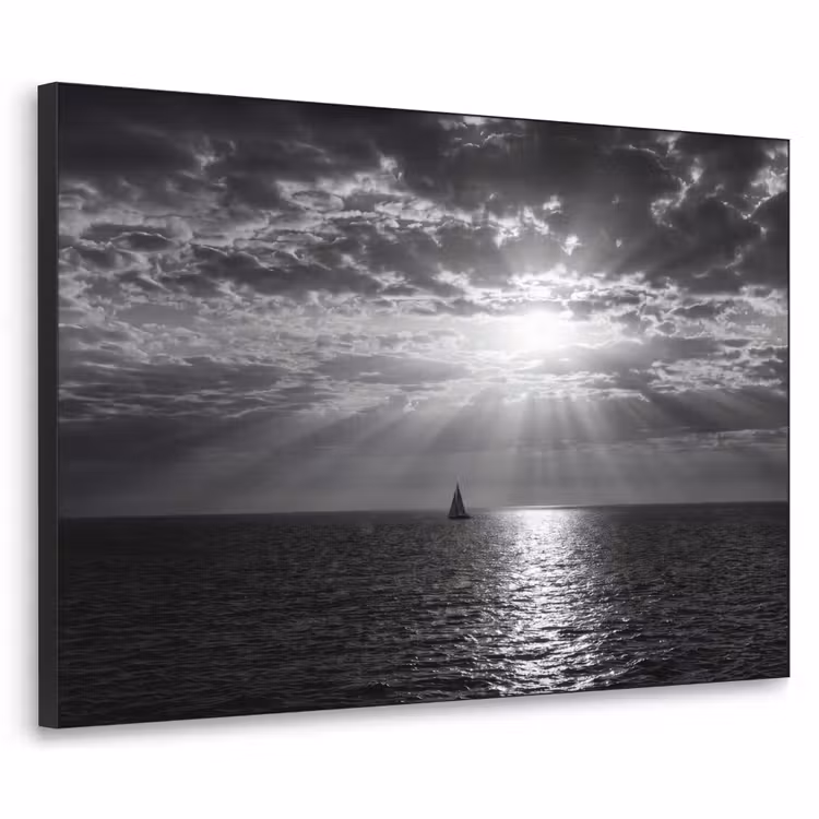 Art Frame - Water - Boot - Lucht - Natuur - Zwart-wit — 1