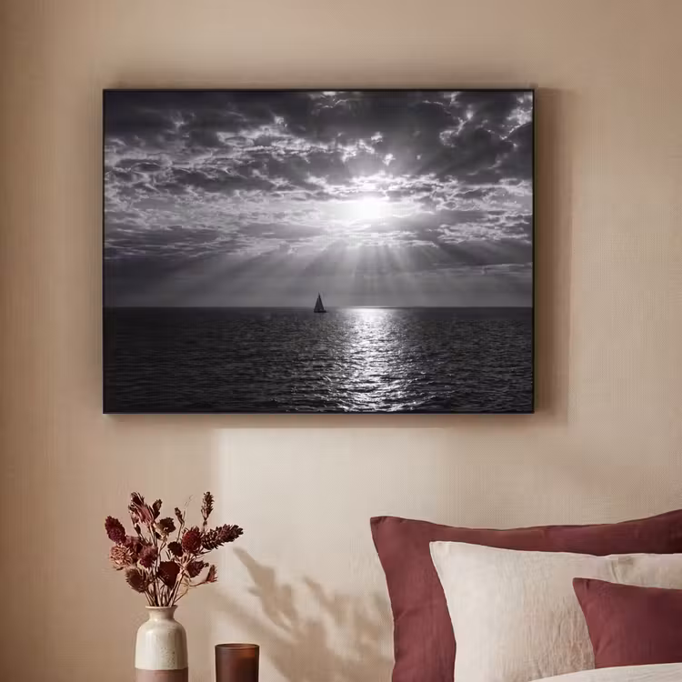 Art Frame - Water - Boot - Lucht - Natuur - Zwart-wit — 2