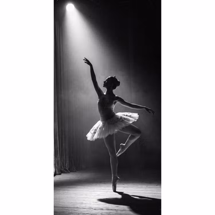 Behang - Danser - Podium - Zwart-wit - Kunst - Klassiek — 2