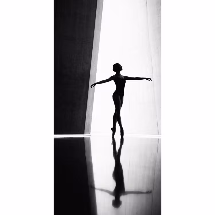Behang - Danser - Silhouette - Kunst - Modern - Zwart-wit — 2
