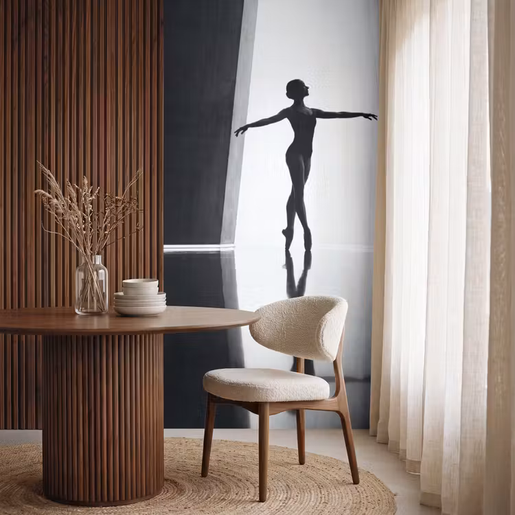 Behang - Danser - Silhouette - Kunst - Modern - Zwart-wit — 4