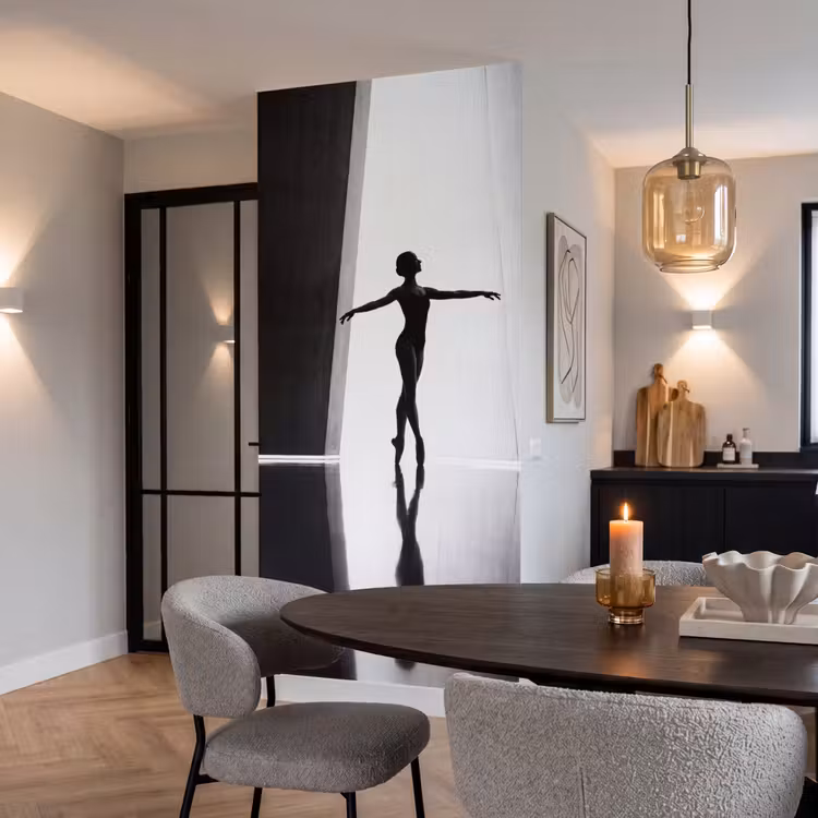 Behang - Danser - Silhouette - Kunst - Modern - Zwart-wit — 5