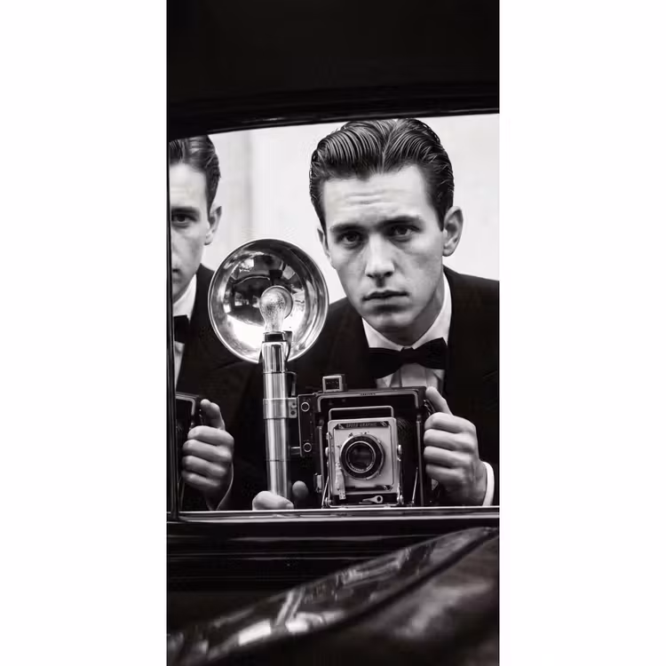 Behang - Fotograaf - Camera - Vintage - Journalistiek - Zwart-wit — 2
