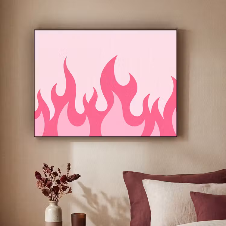 Art Frame - Vlammen - Patroon - Abstract - Modern - Roze — 2