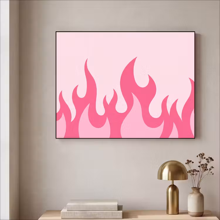 Art Frame - Vlammen - Patroon - Abstract - Modern - Roze — 3