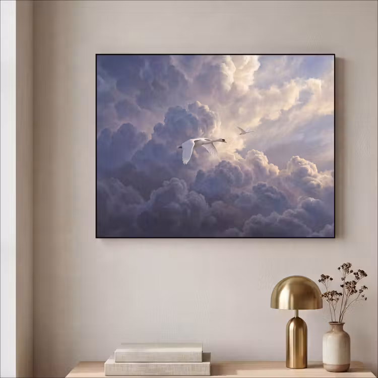 Art Frame - Vogel - Vliegend - Natuur - Wit - Wolken — 3