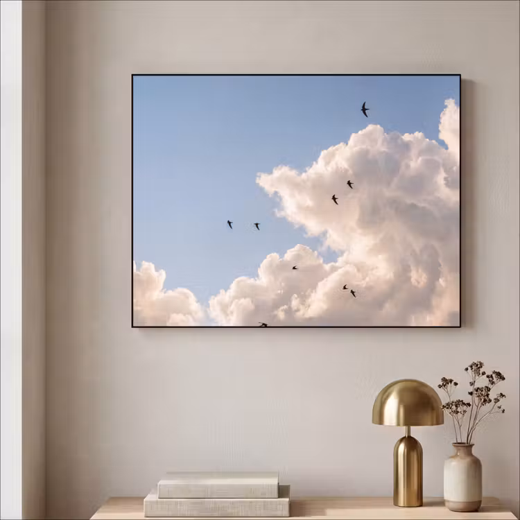 Art Frame - Vogel - Vlucht - Wolken - Natuur - Blauw — 3