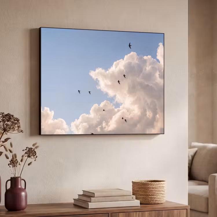 Art Frame - Vogel - Vlucht - Wolken - Natuur - Blauw — 4