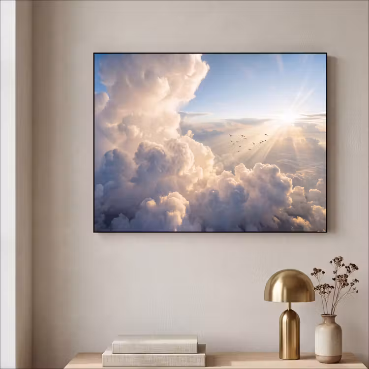 Art Frame - Wolken - Zonnestralen - Natuur - Wit — 3